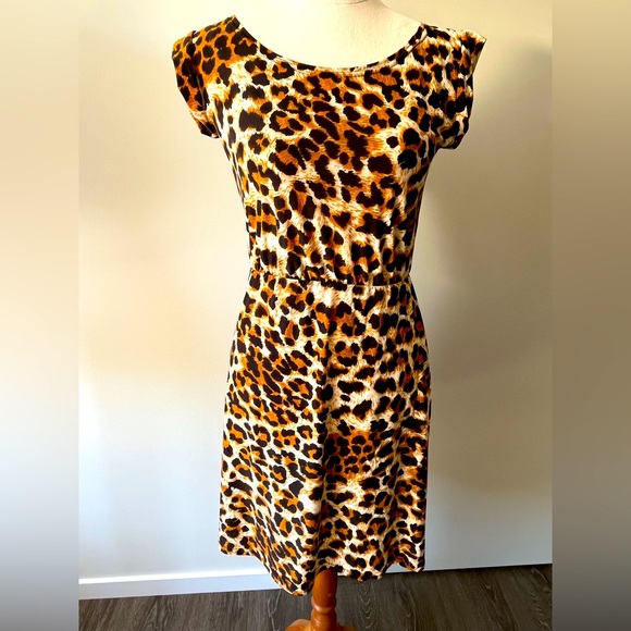 unknown Dresses & Skirts - Leopard print dress mini cab sleeves size 8